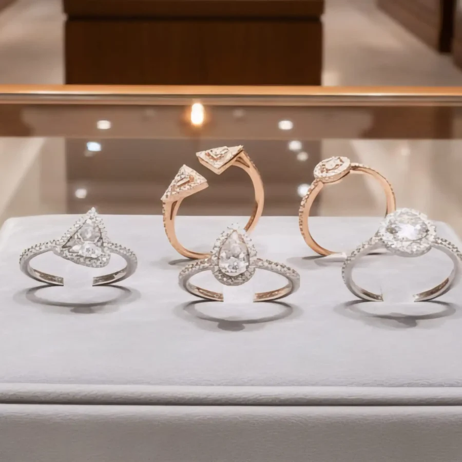 Bague de fiançailles halo signature sertie de diamants - ZVertu Jewels